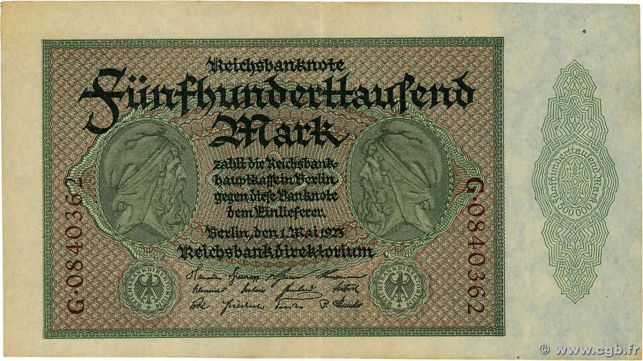 500000 Mark ALLEMAGNE 1923 P.088b SUP