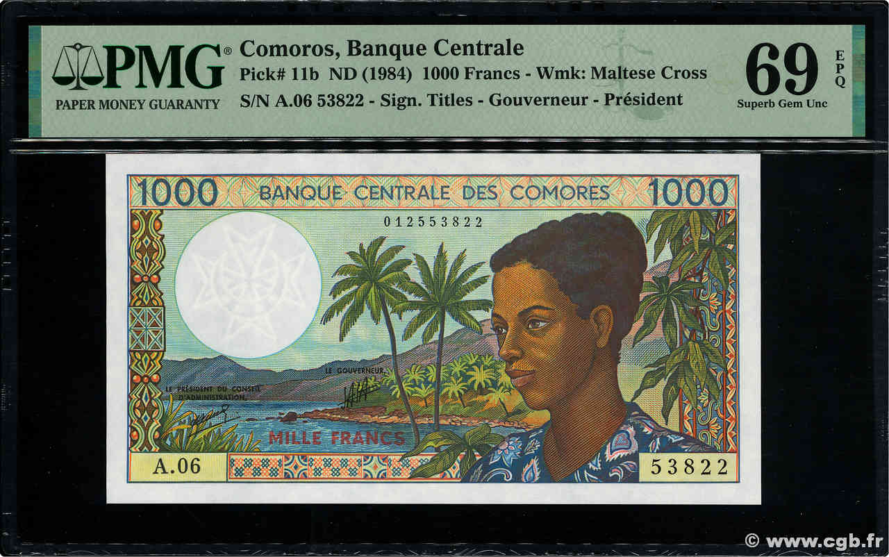 1000 Francs COMORAS  1994 P.11b2 FDC
