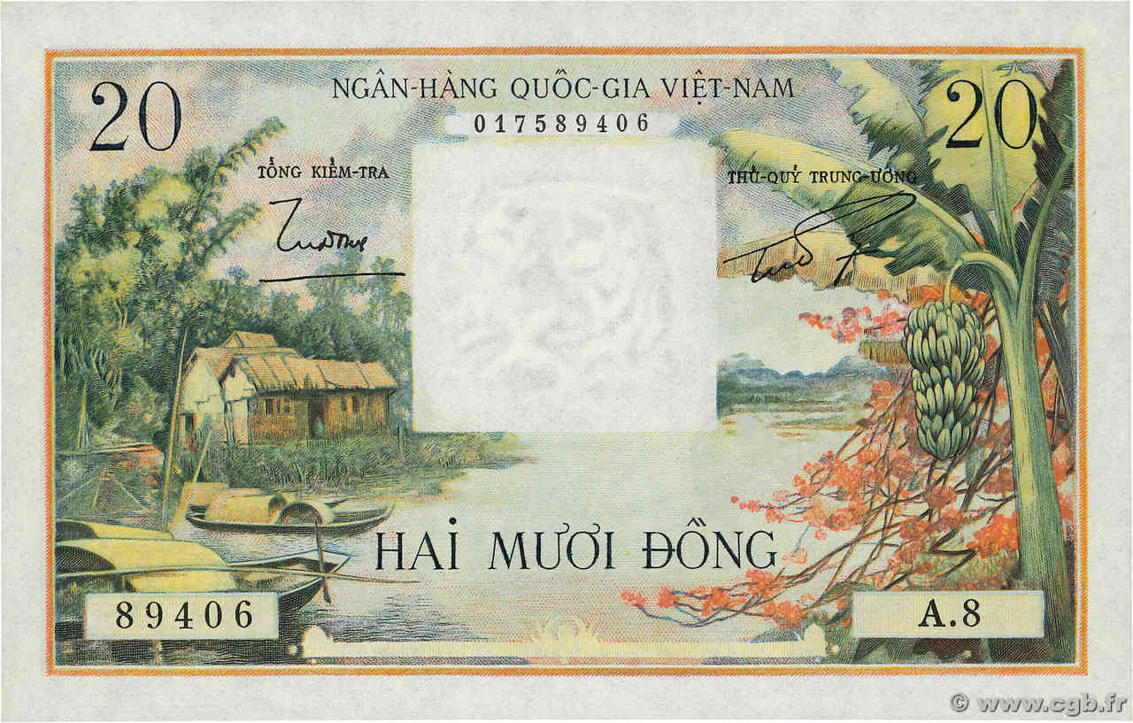 20 Dong VIETNAM DEL SUD  1956 P.04a q.FDC