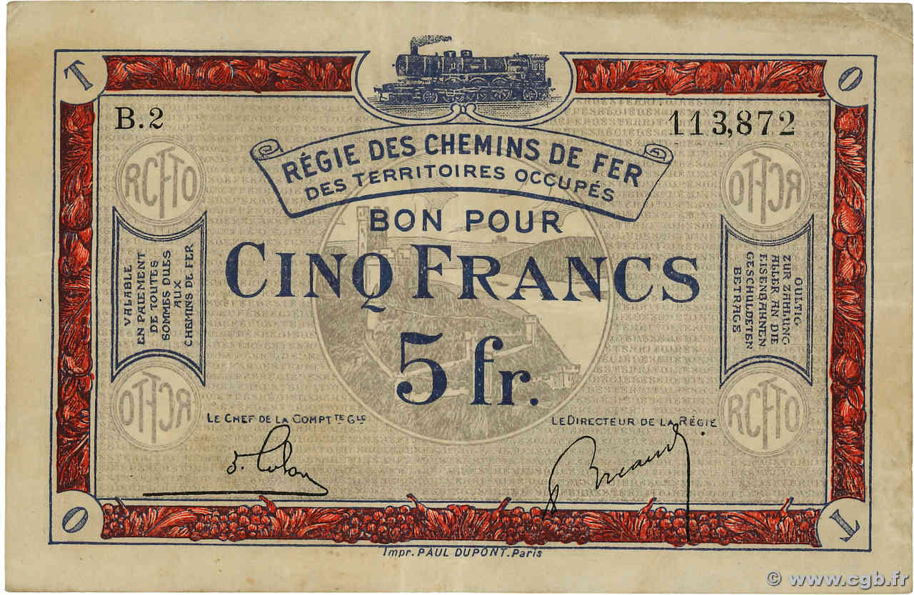 5 Francs FRANCE regionalismo e varie  1918 JP.135.06 BB