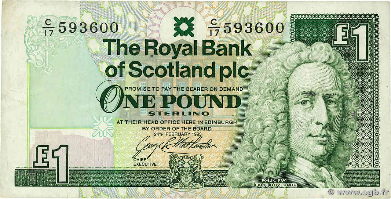 1 Pound SCOTLAND  1993 P.351c VF