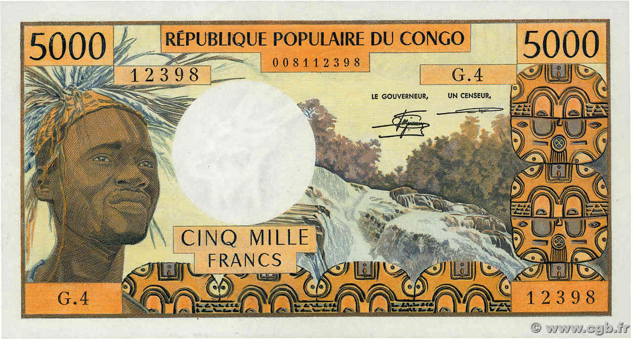 5000 Francs CONGO  1978 P.04c VZ