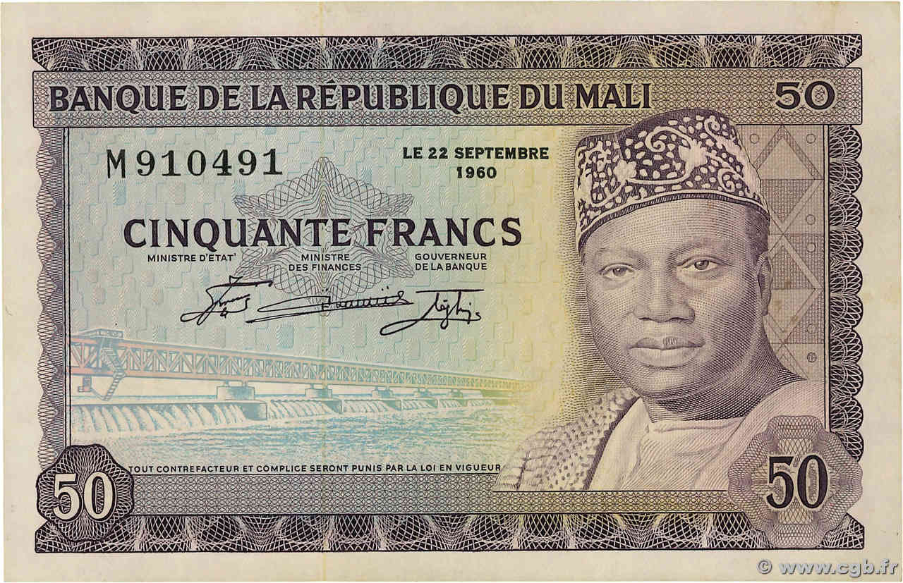 50 Francs MALI  1960 P.06 fST+