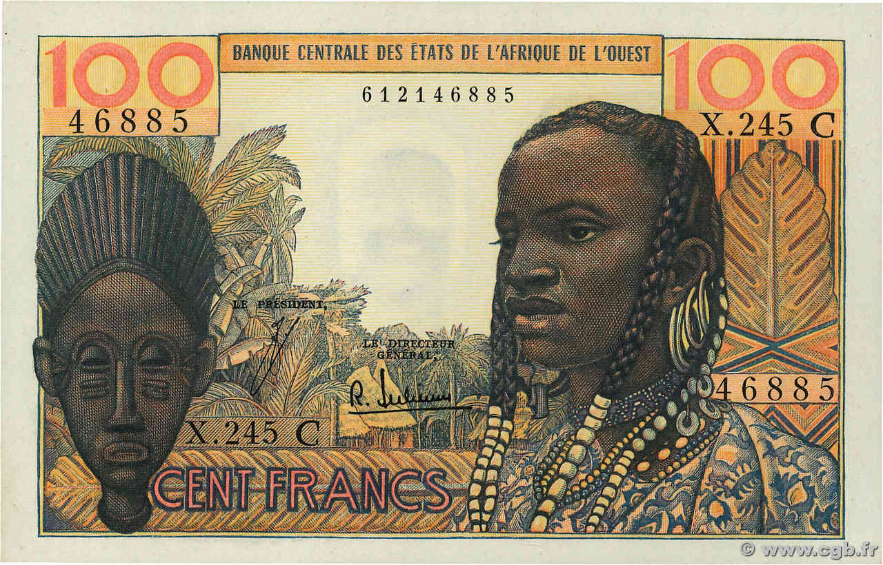 100 Francs ÉTATS DE L AFRIQUE DE L OUEST  1965 P.301Cf NEUF