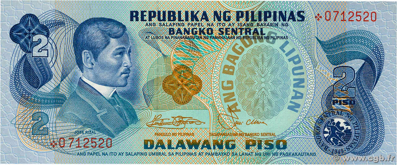 2 Piso Remplacement FILIPINAS  1978 P.159c FDC