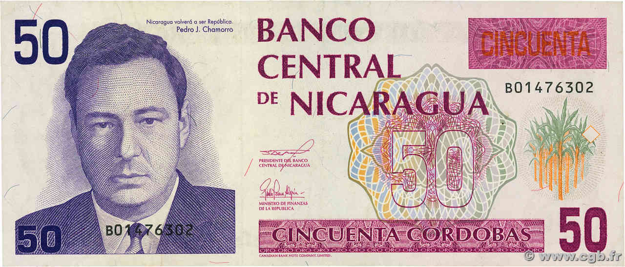 50 Cordobas NICARAGUA  1991 P.177b SUP