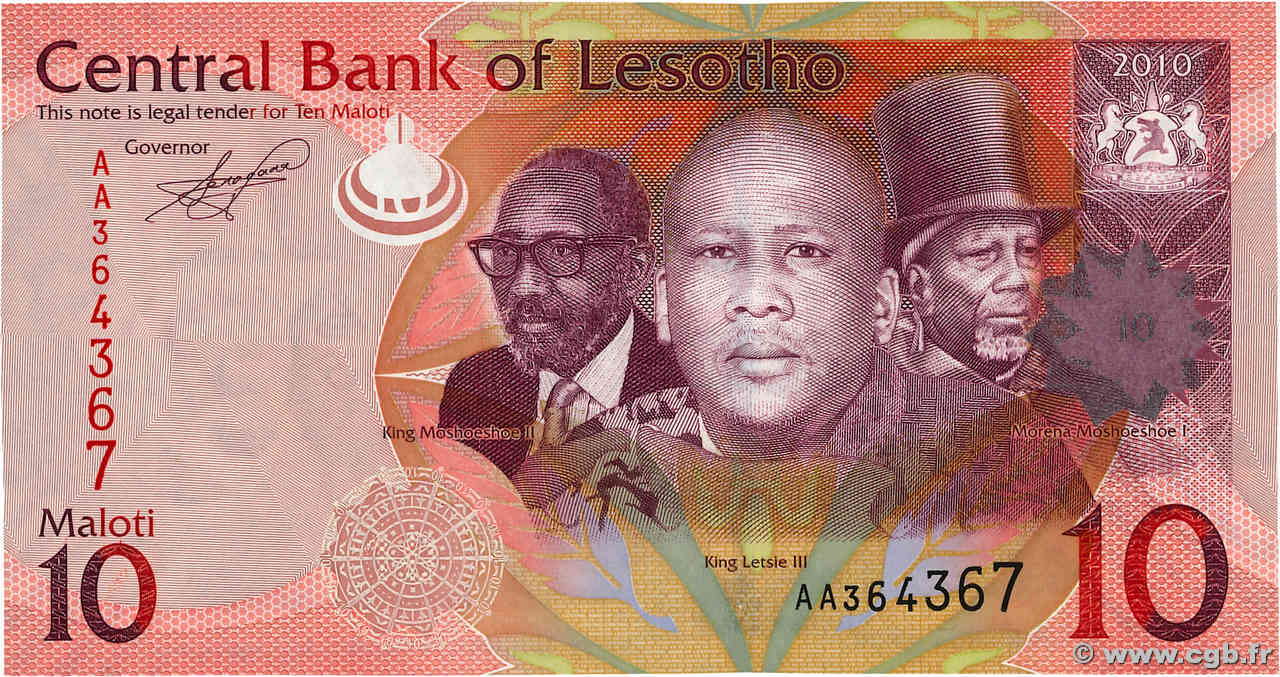 10 Maloti LESOTHO 2010 P.21a
NEUF