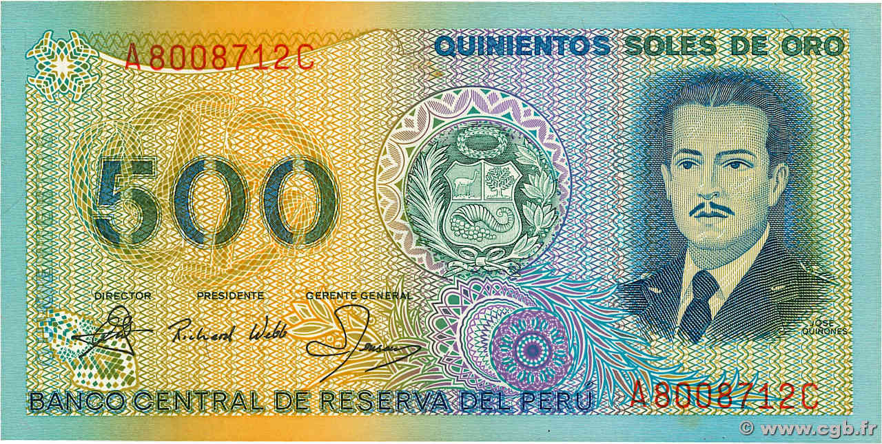 500 Soles de Oro PÉROU 1982 P.125A SPL