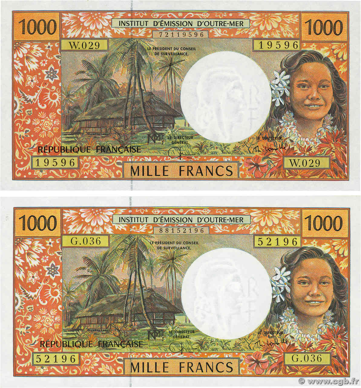 1000 Francs Lot POLYNÉSIE, TERRITOIRES D OUTRE MER  2002 P.02h pr.NEUF