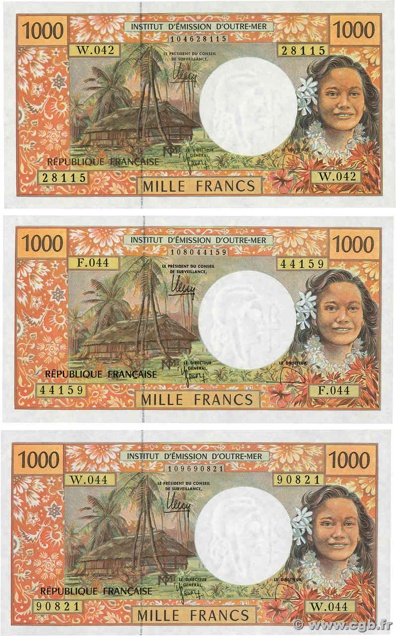 1000 Francs Lot POLYNESIA, FRENCH OVERSEAS TERRITORIES  2010 P.02k UNC-