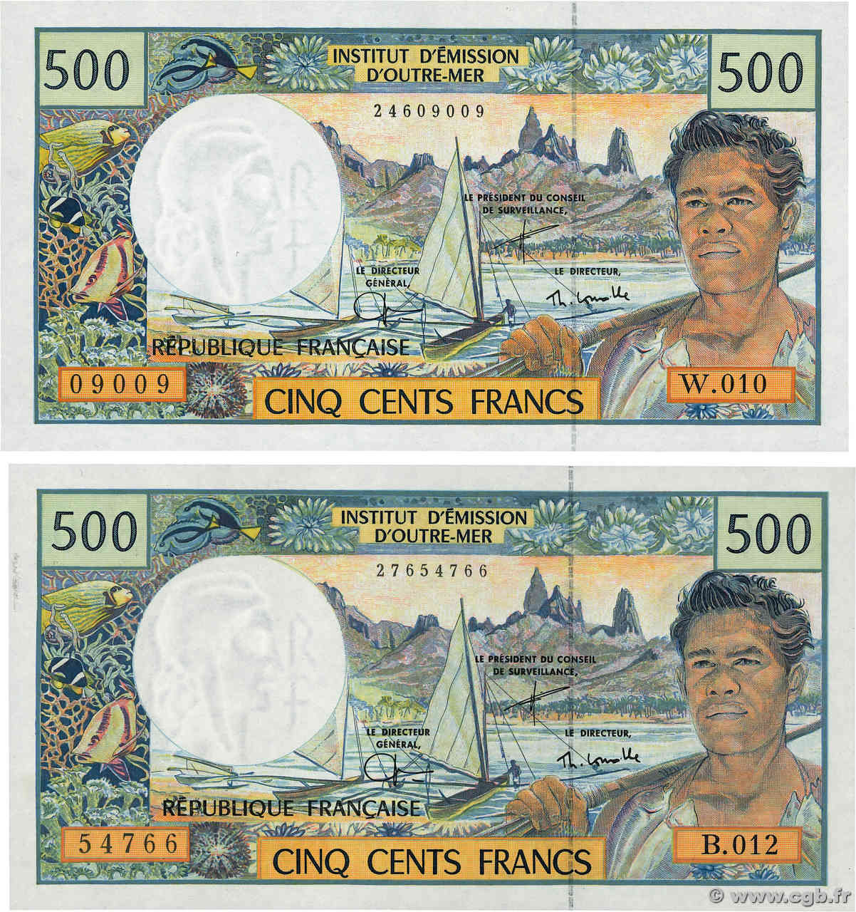 500 Francs Lot POLYNESIA, FRENCH OVERSEAS TERRITORIES  2000 P.01e UNC