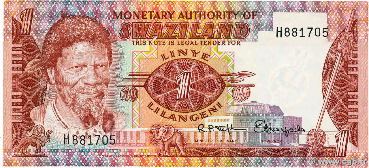 1 Lilangeni SWASILAND 1974 P.01a ST