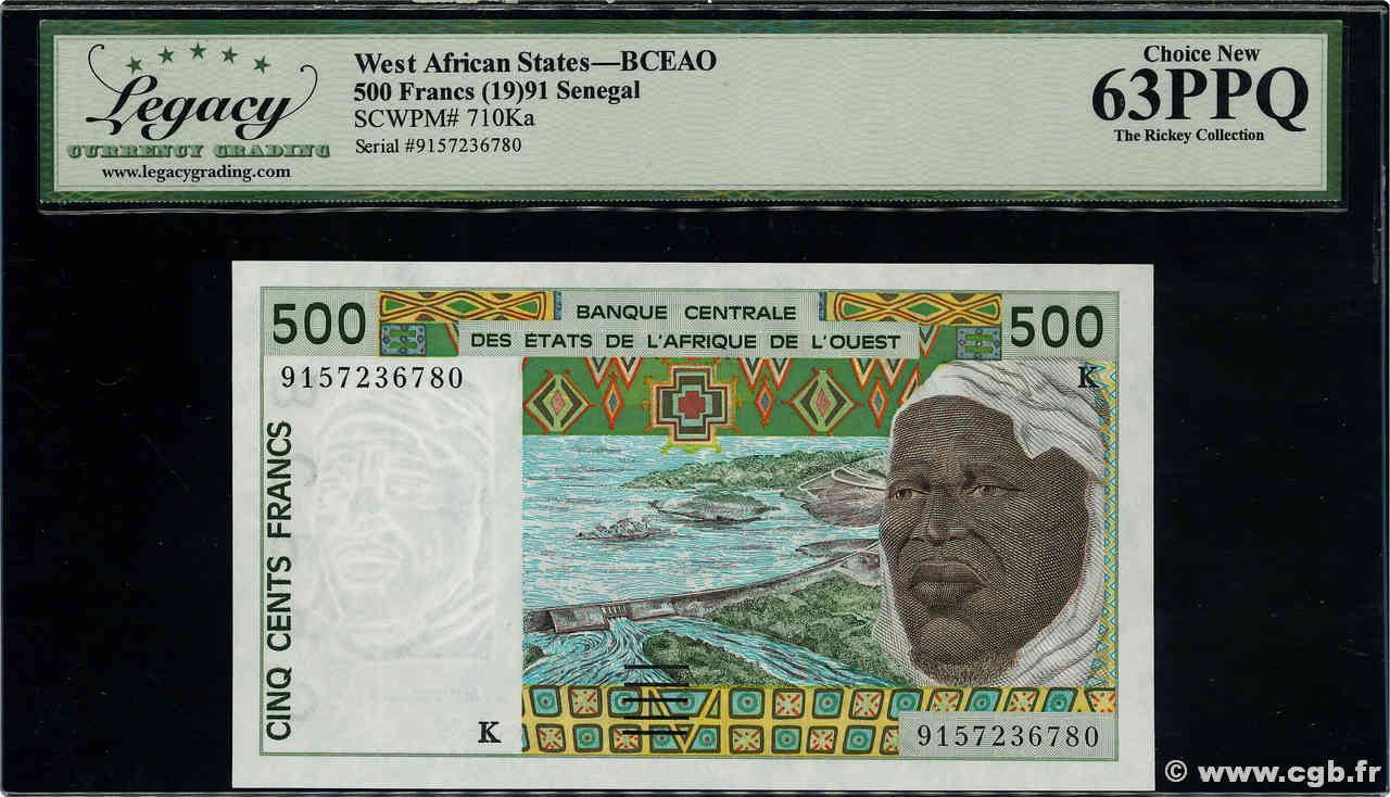 500 Francs ÉTATS DE L AFRIQUE DE L OUEST  1991 P.710Ka pr.NEUF