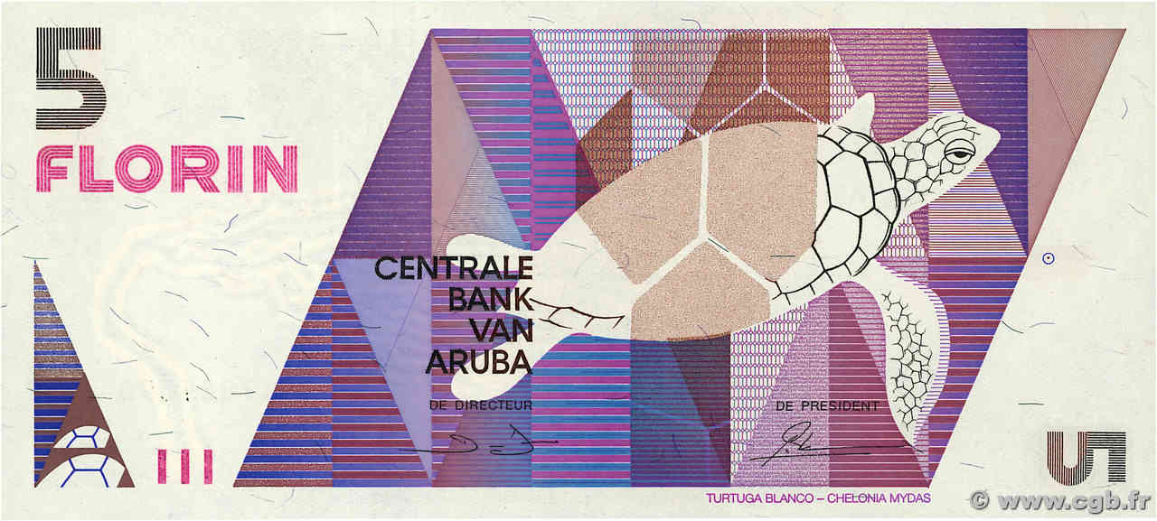 5 Florin ARUBA  1990 P.06 FDC