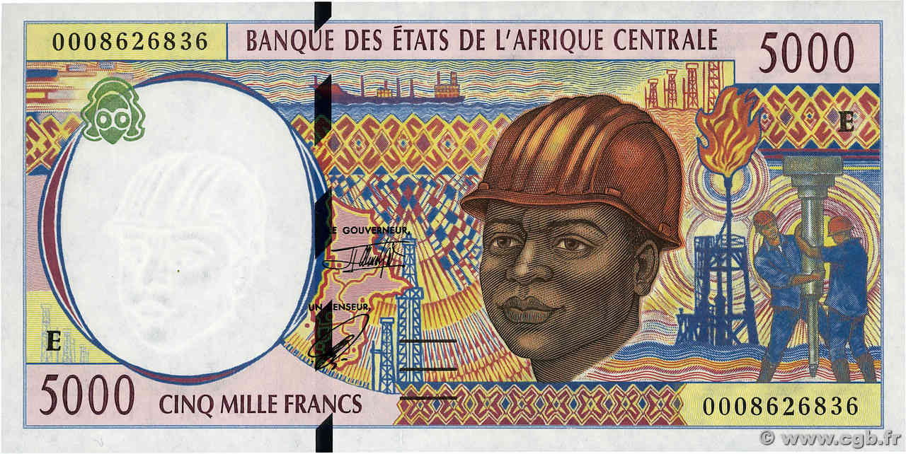 5000 Francs ÉTATS DE L AFRIQUE CENTRALE  2000 P.204Ef pr.NEUF