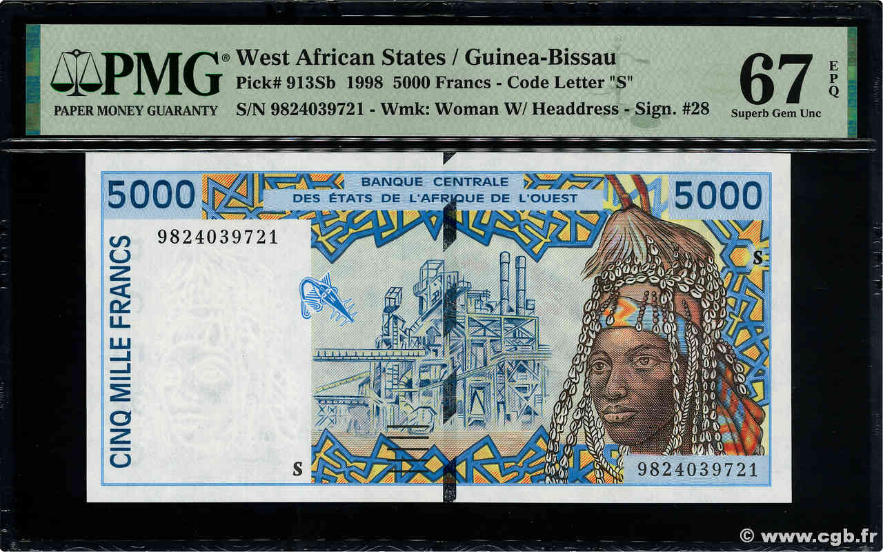5000 Francs ÉTATS DE L AFRIQUE DE L OUEST  1998 P.913Sb NEUF
