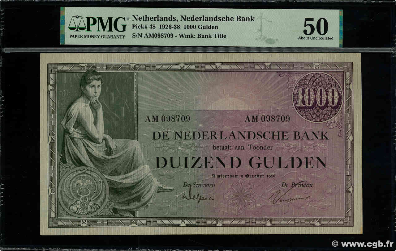 1000 Gulden NIEDERLANDE  1926 P.048 VZ+