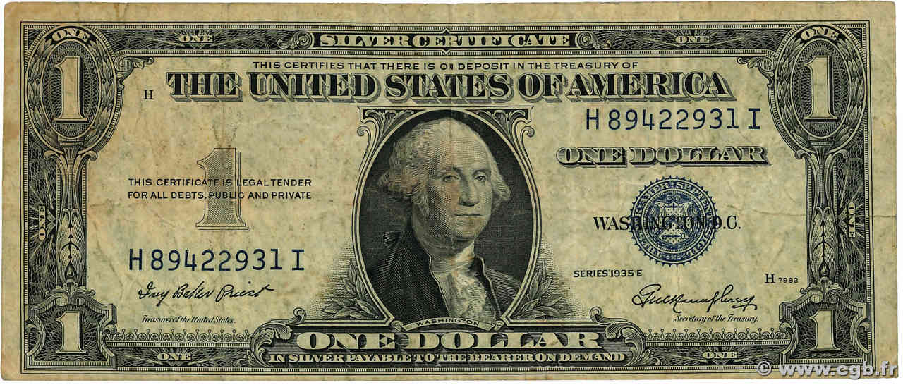 1 Dollar ESTADOS UNIDOS DE AMÉRICA  1935 P.416D2e RC+
