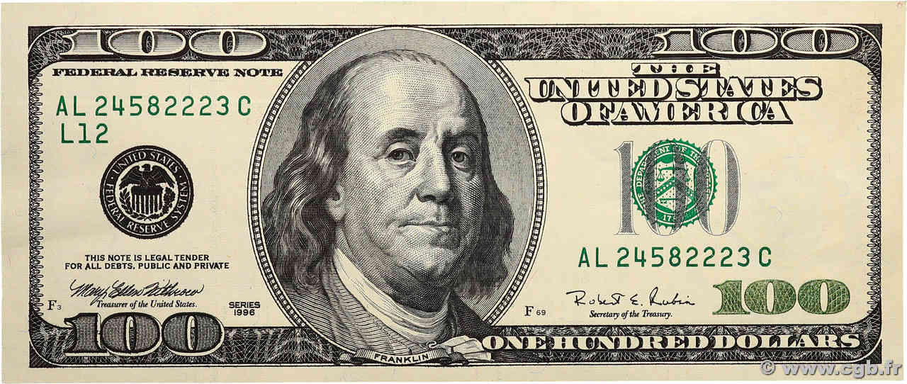 100 Dollars ÉTATS-UNIS D AMÉRIQUE San Francisco 1996 P.503 pr.NEUF