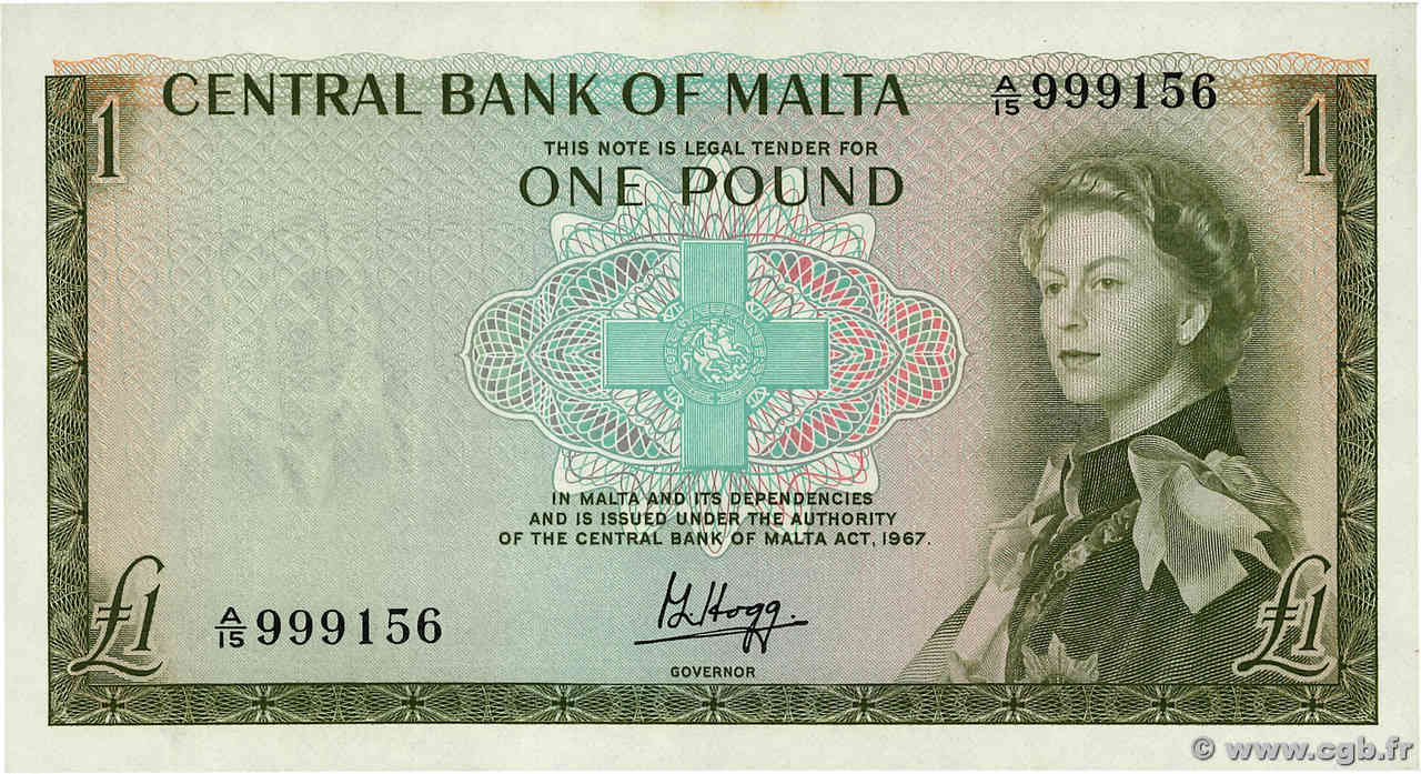 1 Pound MALTE  1969 P.29a SPL