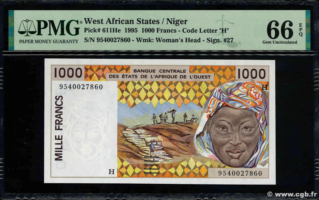 1000 Francs ÉTATS DE L AFRIQUE DE L OUEST  1995 P.611He NEUF