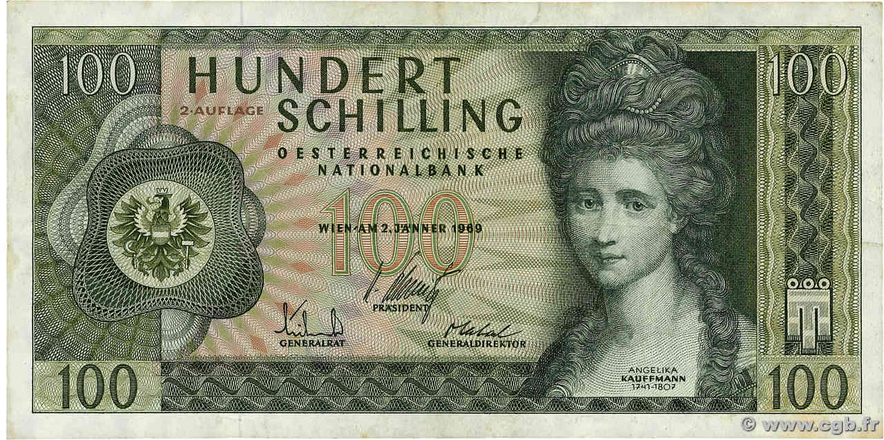 100 Schilling AUTRICHE 1969 P.146 TTB