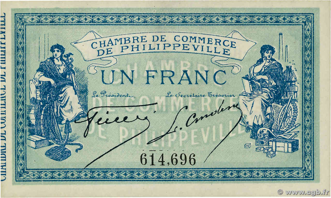 1 Franc ALGERIA Philippeville 1914 JP.142.06 q.FDC