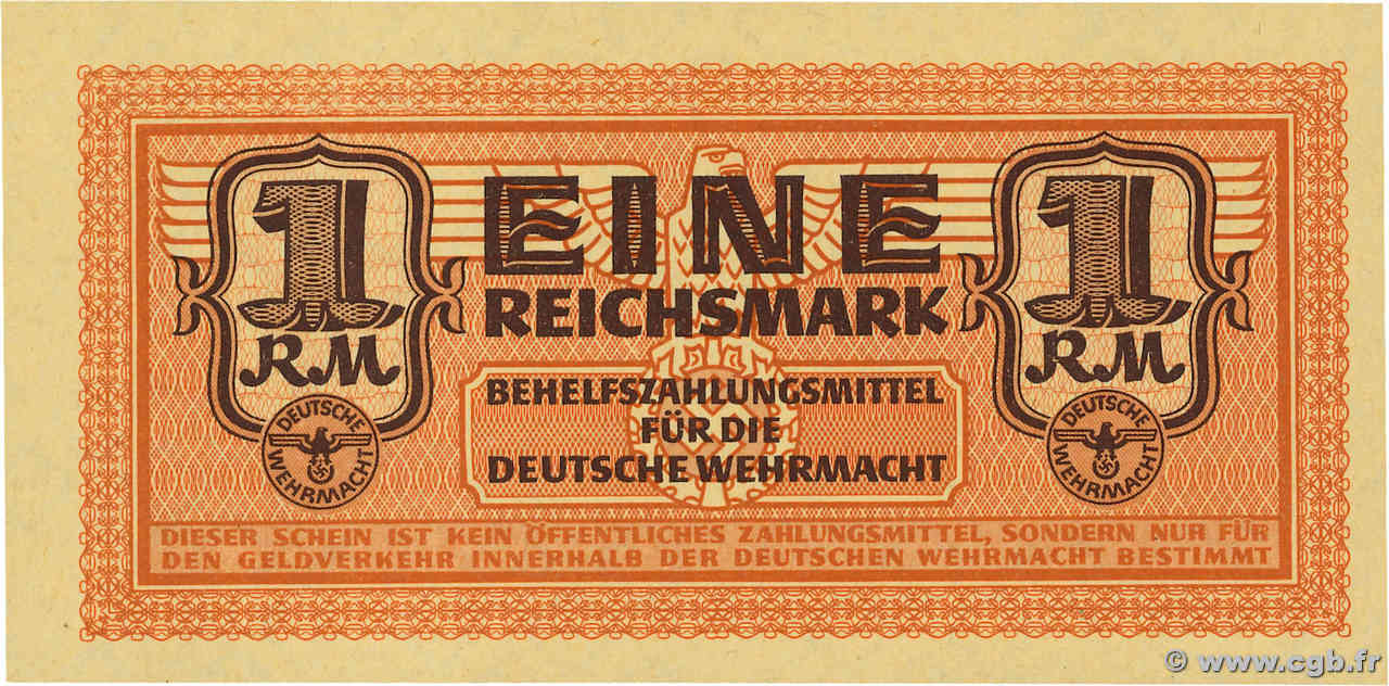 1 Reichsmark ALLEMAGNE 1942 P.M36 NEUF