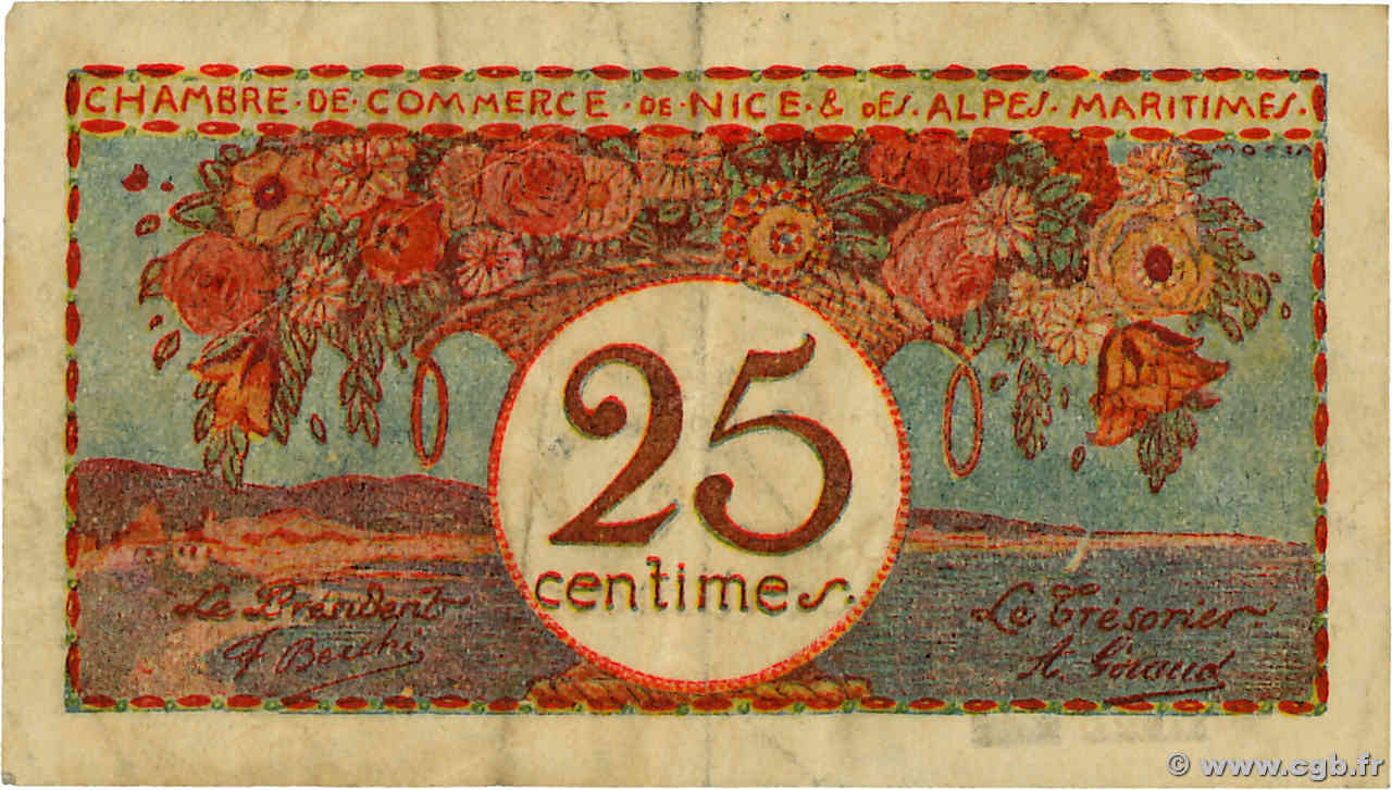 25 Centimes FRANCE Regionalismus und verschiedenen Nice 1918 JP.091.19 fSS