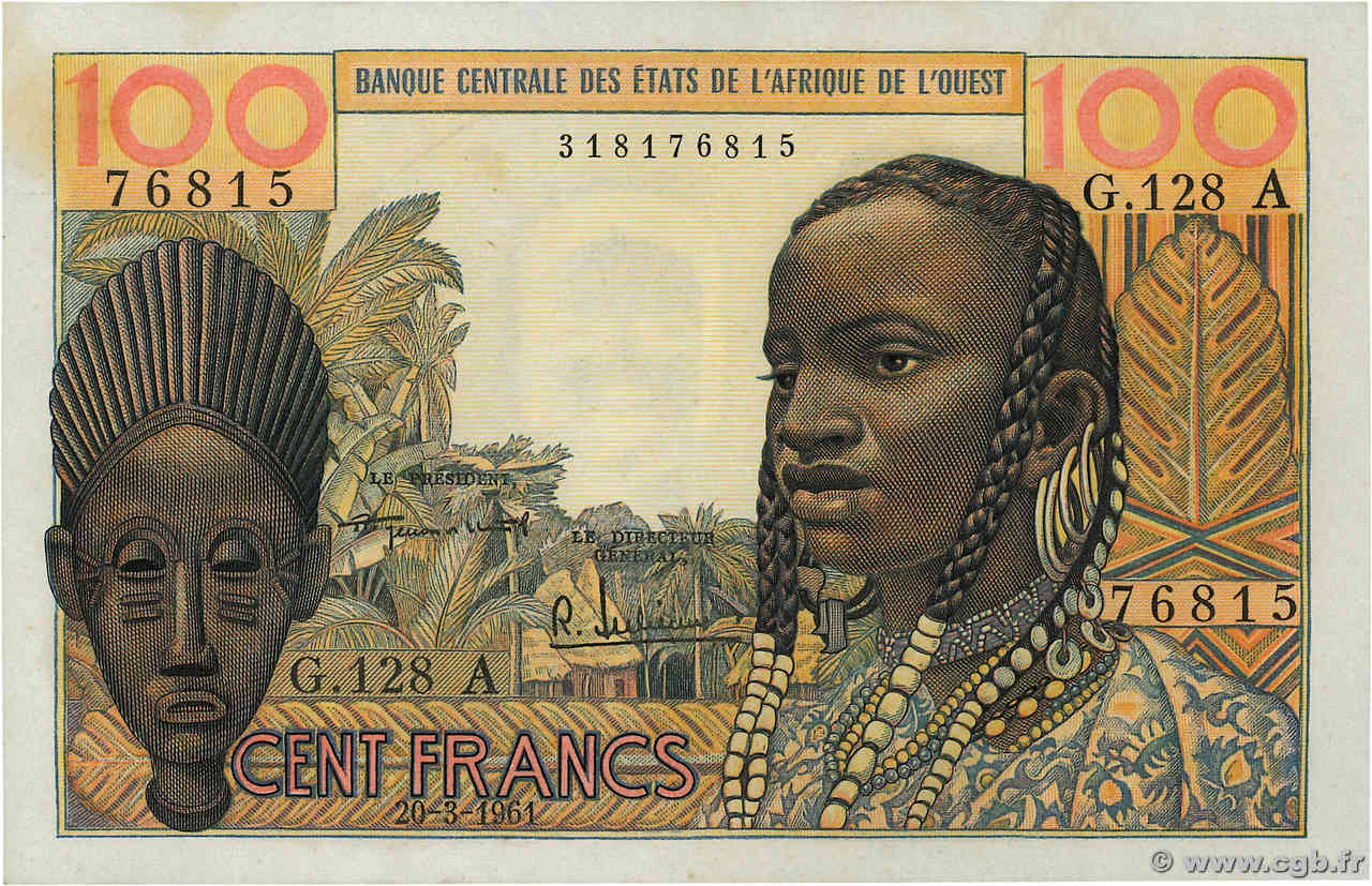 100 Francs ÉTATS DE L AFRIQUE DE L OUEST  1961 P.101Aa SUP+