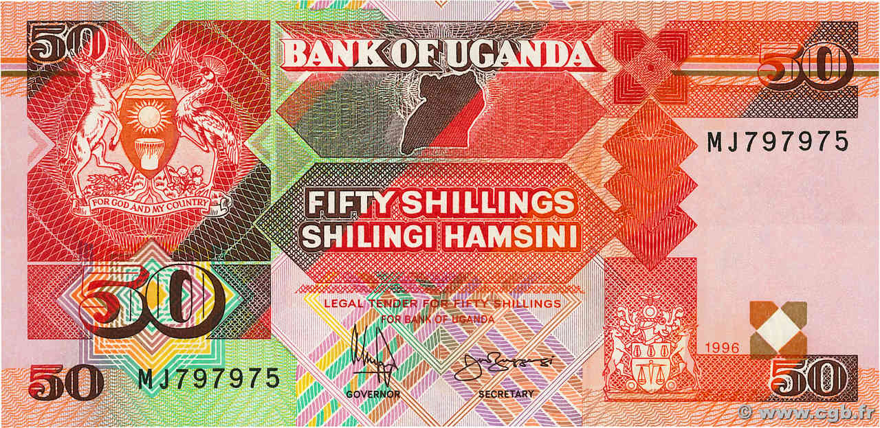 50 Shillings UGANDA  1996 P.30c ST