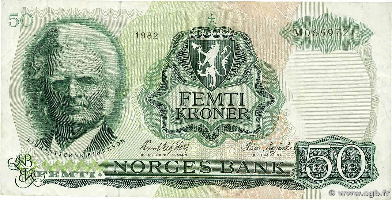 50 Kroner NORVÈGE  1982 P.37d BC