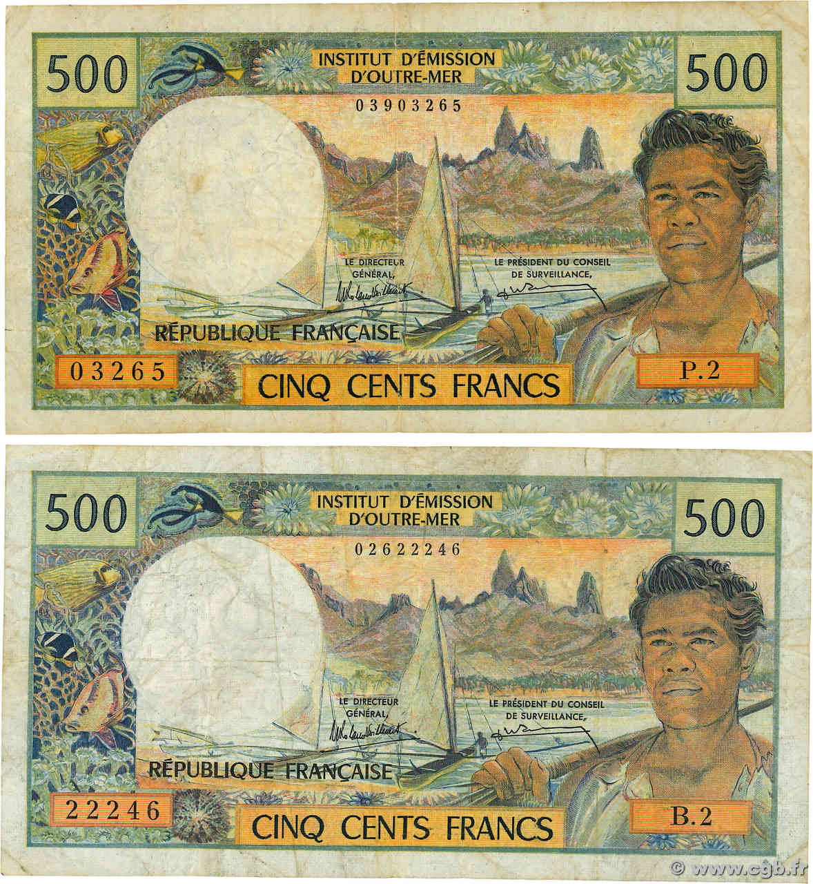 500 Francs Lot NOUVELLE CALÉDONIE  1990 P.60e B+