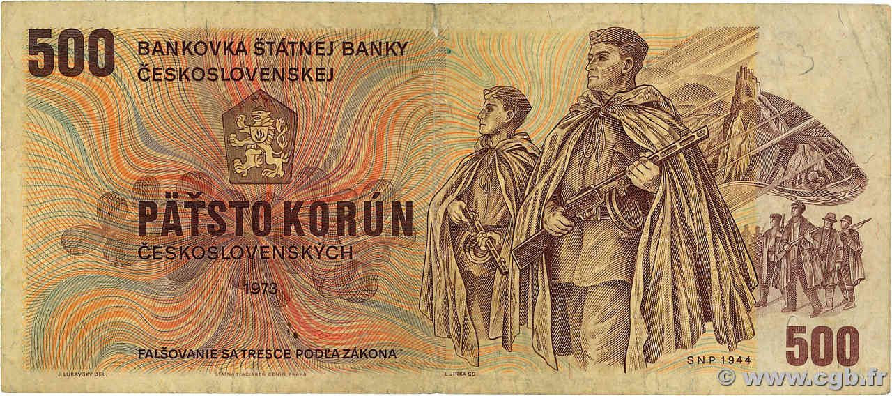 500 Korun TCHÉCOSLOVAQUIE  1973 P.093 B