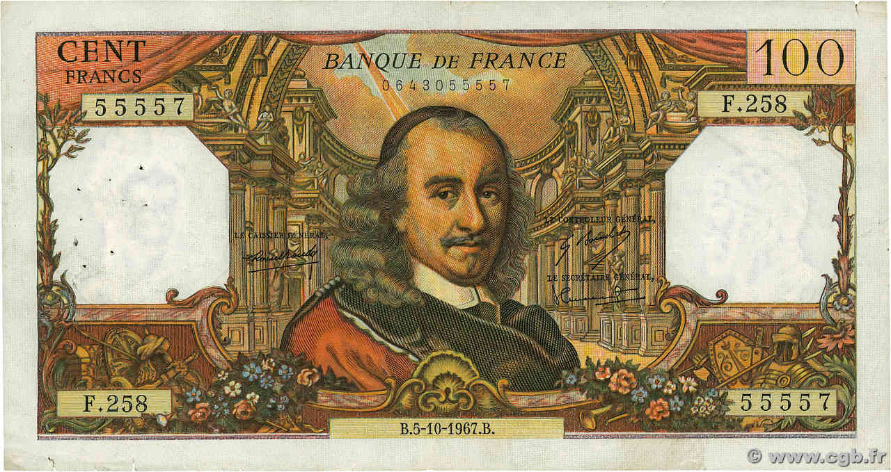 100 Francs CORNEILLE FRANCE 1967 F.65.18 F+