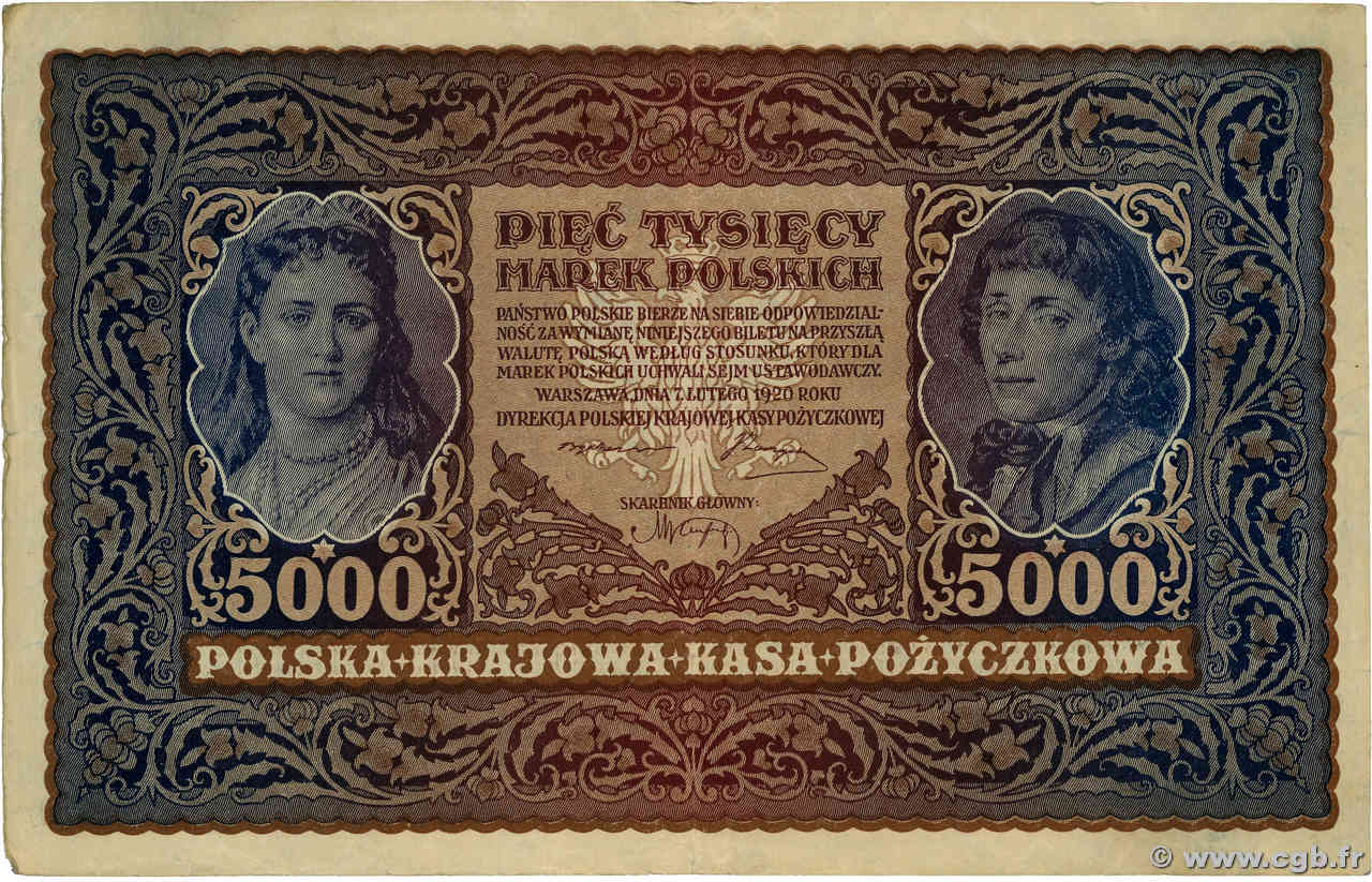 5000 Marek POLOGNE  1920 P.031 TTB+