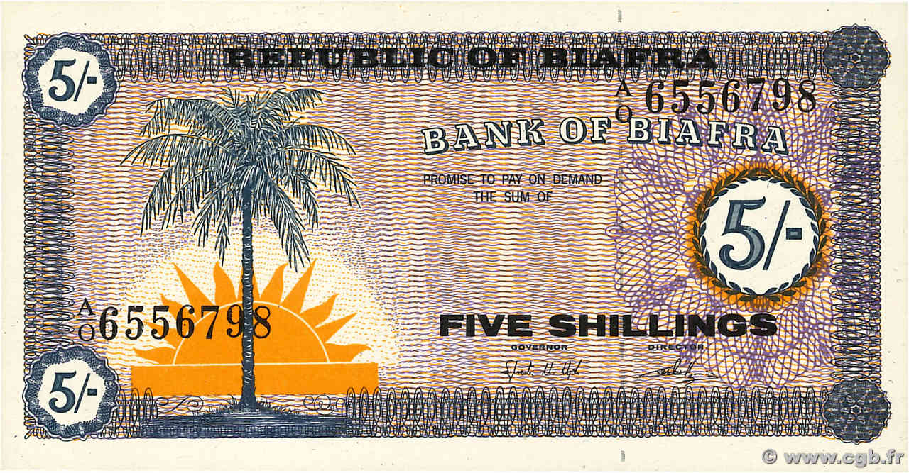 5 Shillings BIAFRA  1967 P.01a NEUF