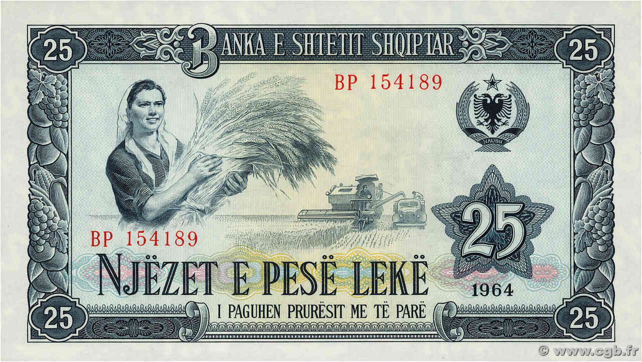 25 Lekë ALBANIA  1964 P.37a FDC