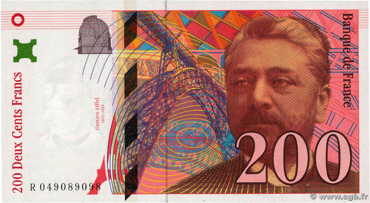 200 Francs EIFFEL FRANKREICH 1996 F.75.03b fST+