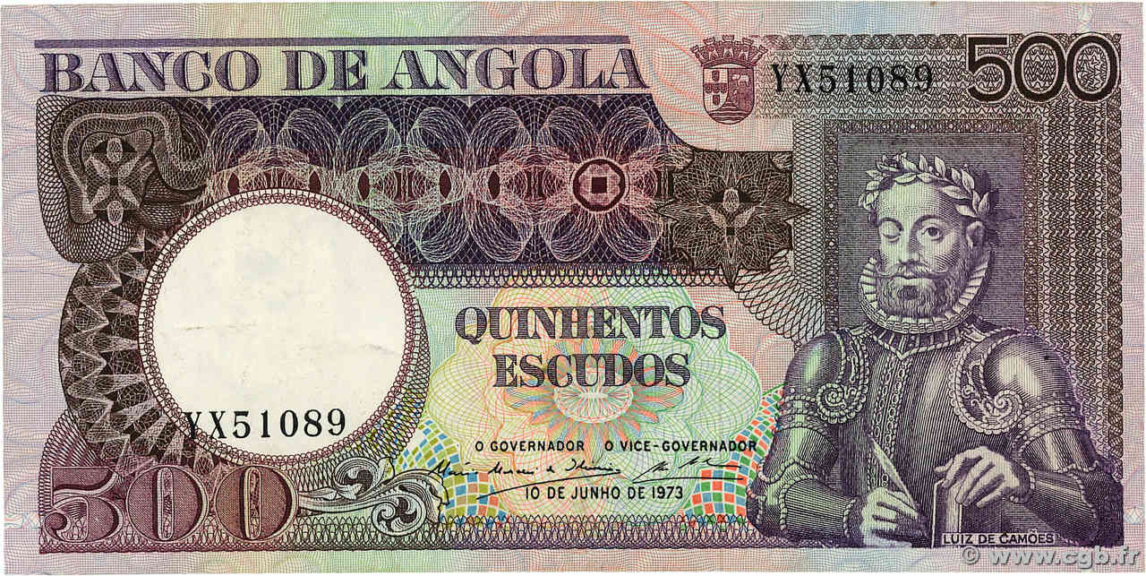 500 Escudos ANGOLA 1973 P.107 SS
