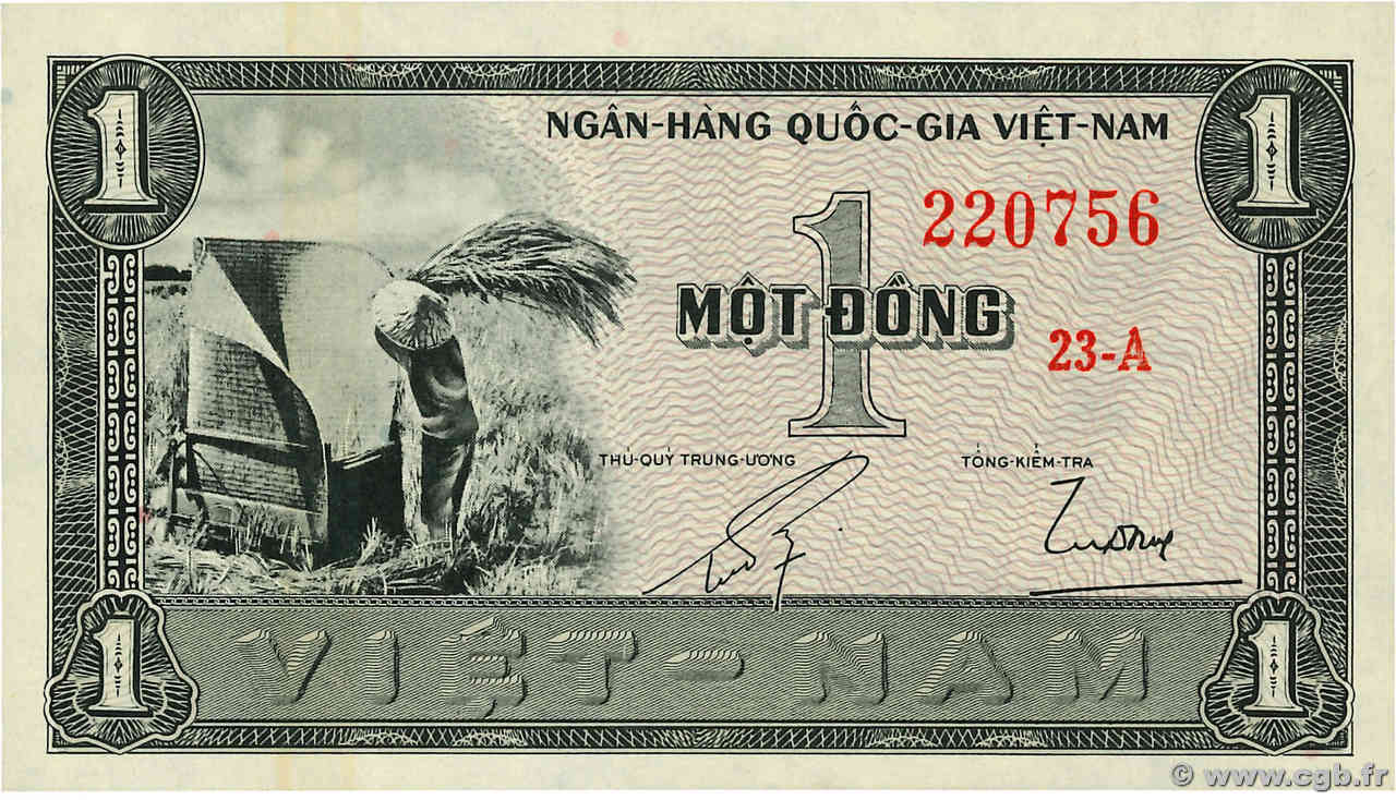 1 Dong SOUTH VIETNAM 1955 P.11a XF+