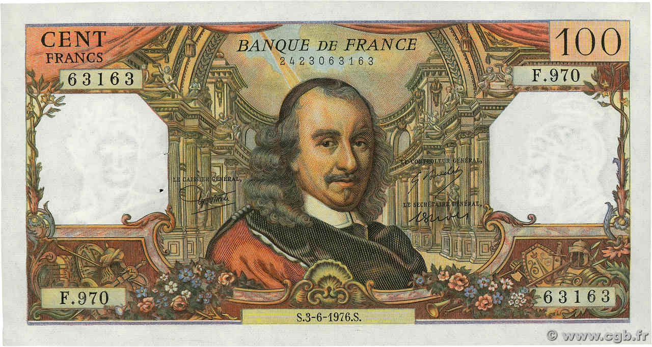 100 Francs CORNEILLE Numéro spécial FRANCE  1976 F.65.53 pr.SPL
