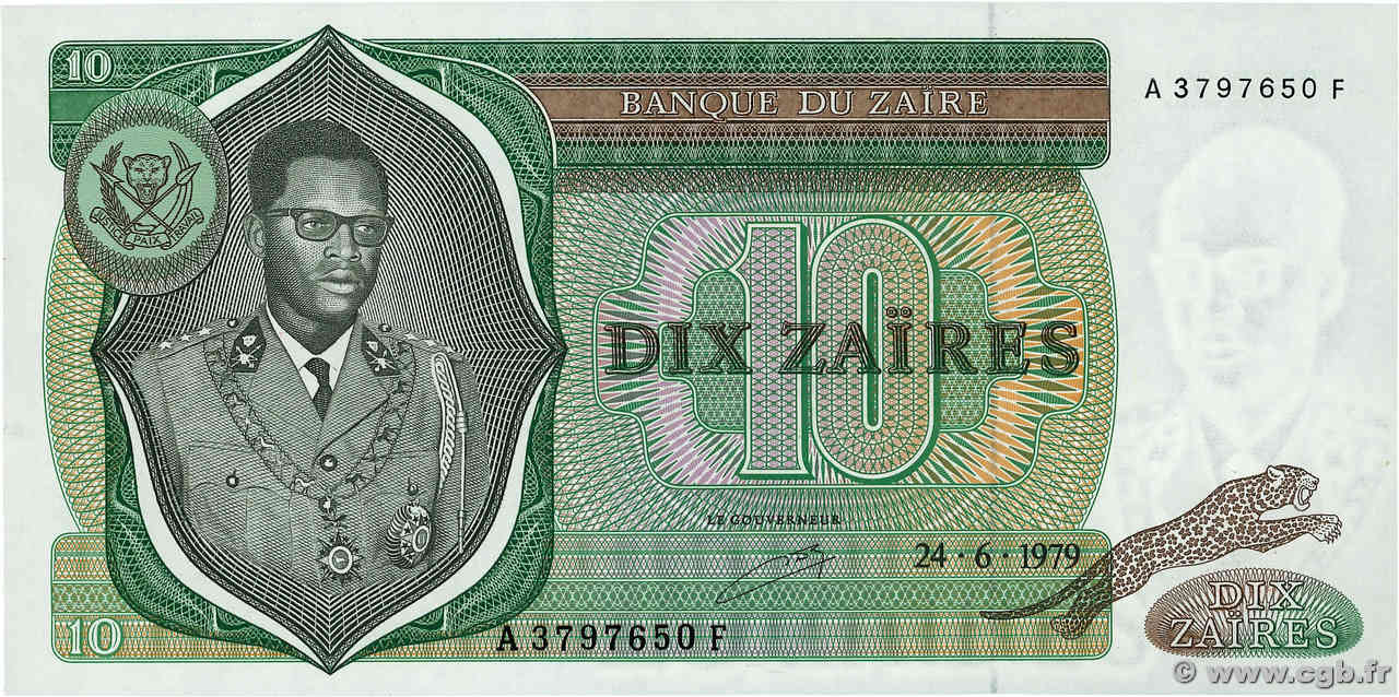 10 Zaïres ZAÏRE 1979 P.24a pr.NEUF
