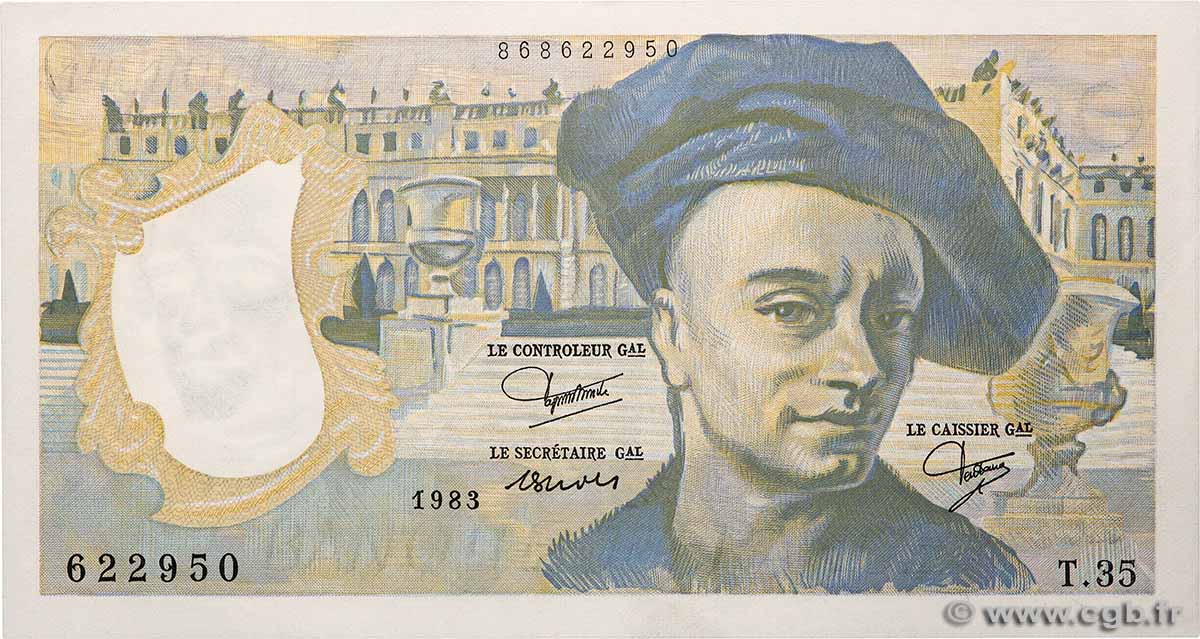 50 Francs QUENTIN DE LA TOUR Fauté FRANKREICH 1983 F.67.09 fST+
