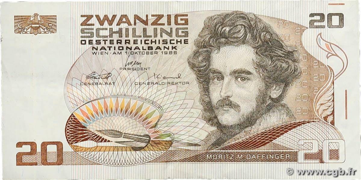 20 Schilling AUTRICHE 1986 P.148 TTB+