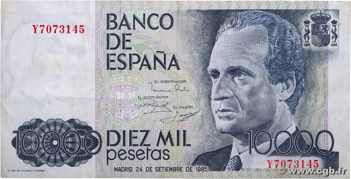 10000 Pesetas SPANIEN 1985 P.161 fVZ