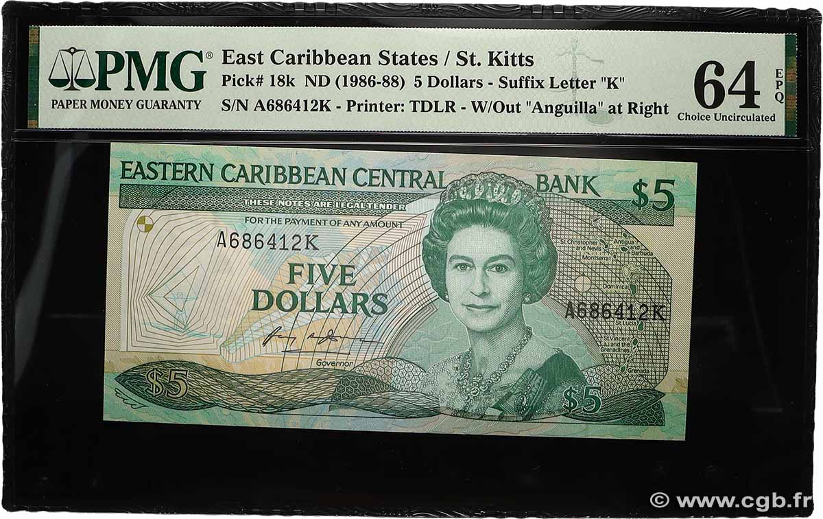 5 Dollars EAST CARIBBEAN STATES 1986 P.18k fST+