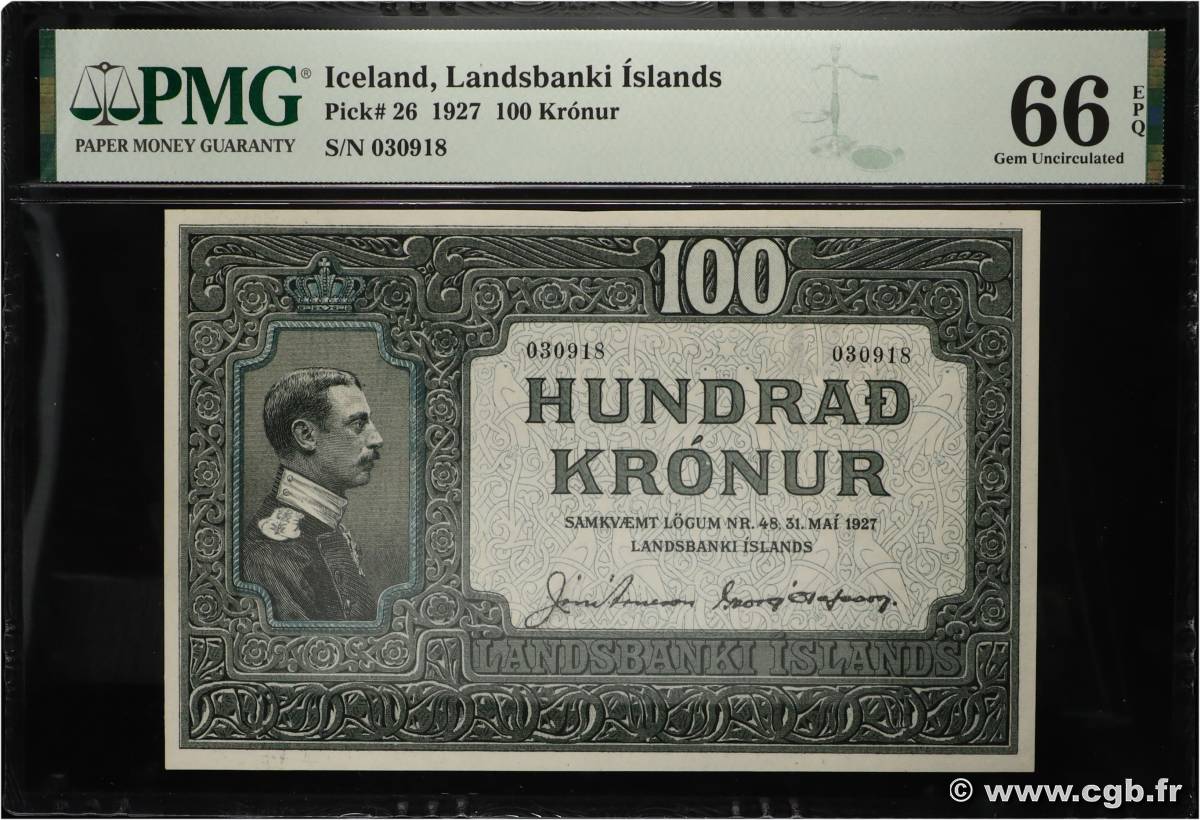 100 Kronur ISLANDE  1927 P.26 NEUF