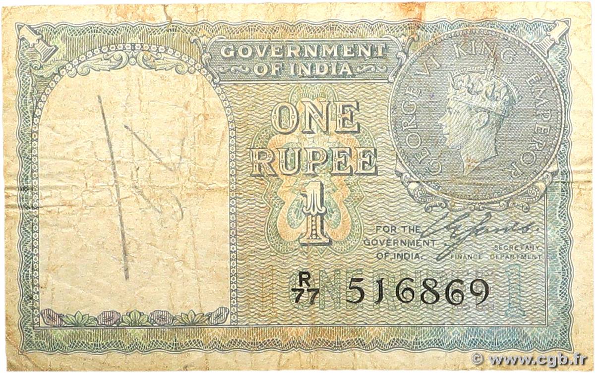 1 Rupee INDE 1940 P.025a B
