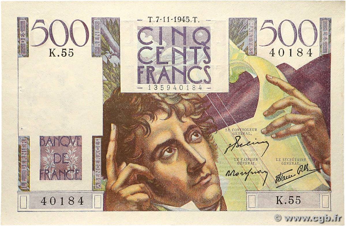 500 Francs CHATEAUBRIAND FRANCE  1945 F.34.03 SPL